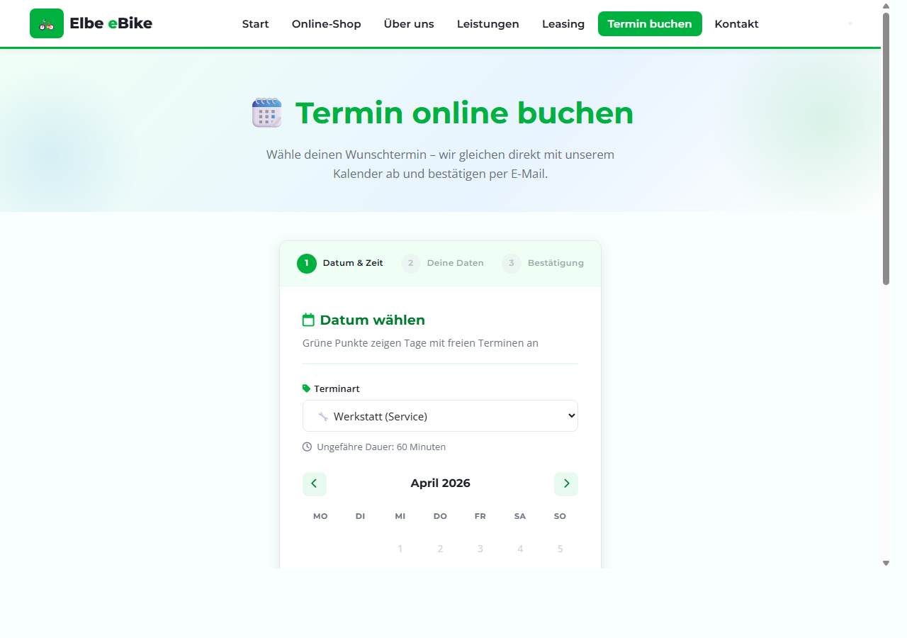 Online-Terminbuchung bei Elbe eBike – Werkstatt-Service, Kleinreparatur und Beratung jetzt buchbar